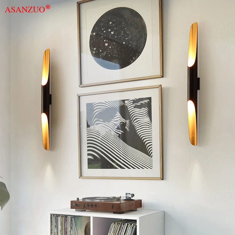 

Nordic Industrial retro Wall Lamp Aluminum Circular Tube LED Wall Lights living dining bedroom Home Decorative Lighting