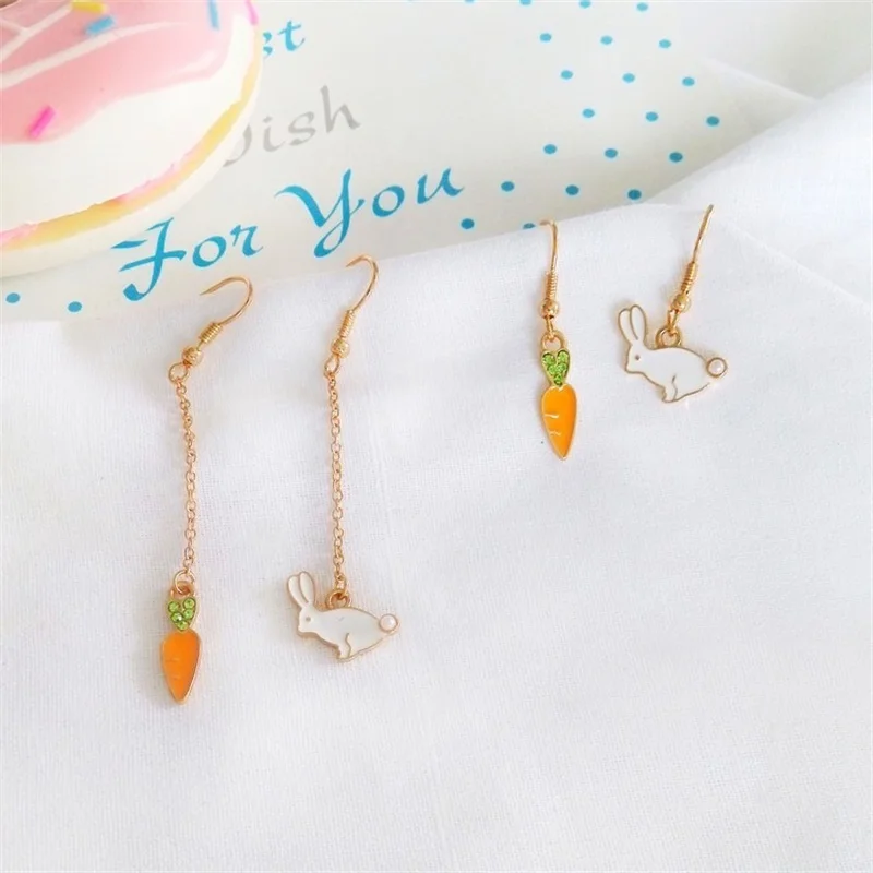 2019 Япония и Южная Корея мультфильм милые стильные серьги животное кролик с