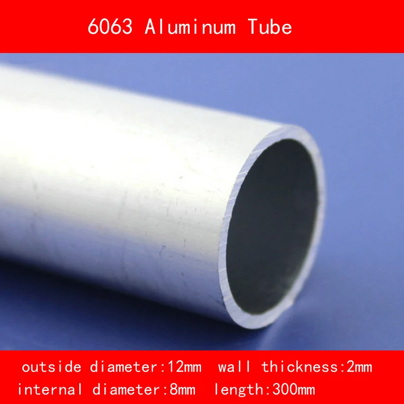 

external diameter 12mm internal diameter 8mm wall thickness 2mm Length 300mm 6063 Aluminium Tube AL Pipe DIY Material