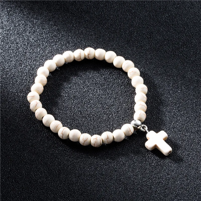 Бусины Из Натурального Камня Браслеты для женщин крестики нолики Braclet ювелирные