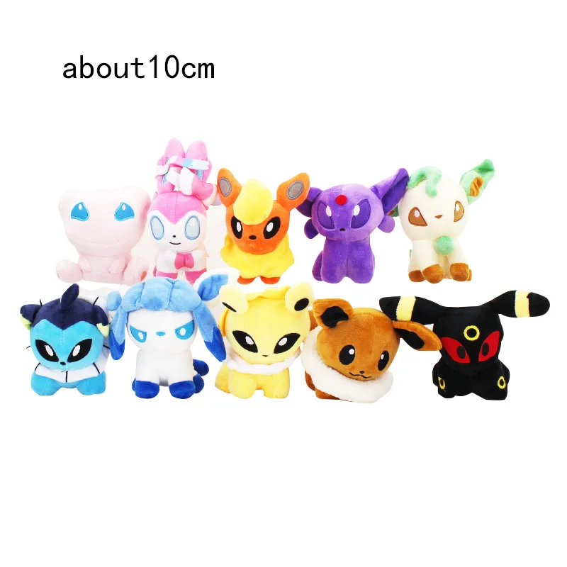 10 см 10 стиль Eevee Mew плюшевые игрушки Q версия Sylveon Umbreon Espeon Jolteon vaporion Flareon Glaceon Leafeon Плюшевые игрушки для детей