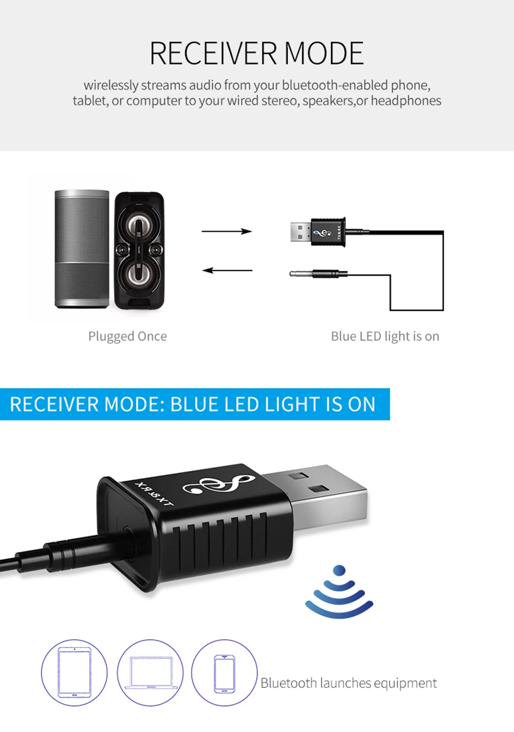 JINSERTA 2 в 1 Bluetooth 5,0 аудио приемник переходник передатчика Автомобильный MP3 музыкальный плеер аудио адаптер для автомобиля ПК ТВ наушники