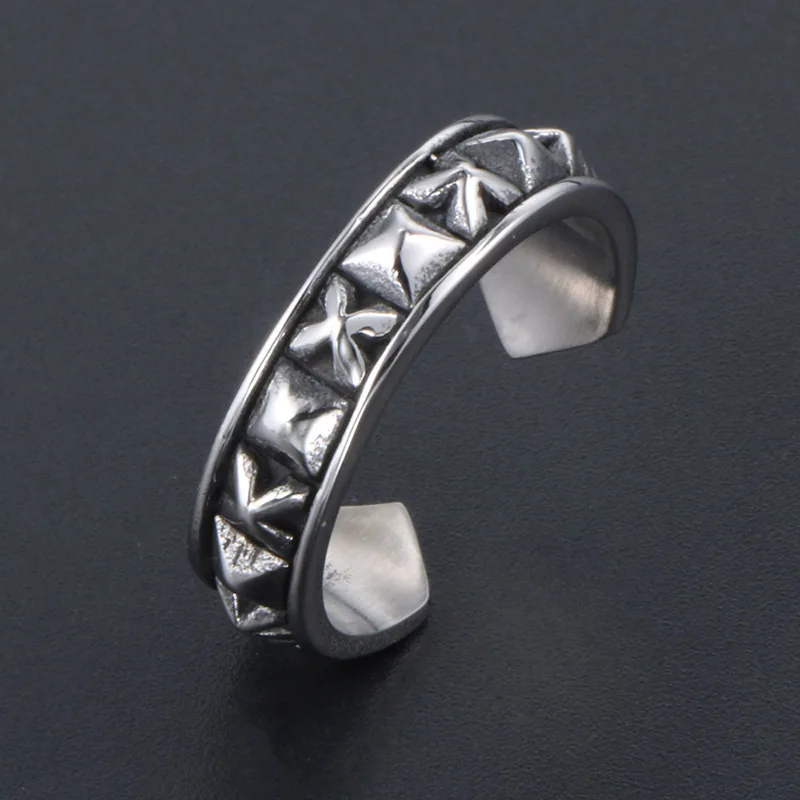 Винтажное Ретро резное Открытое кольцо для пары Tide мужское женское с хвостом из