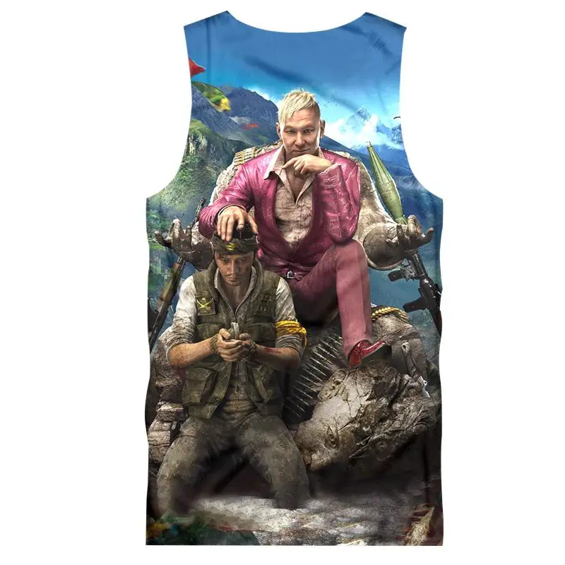 2017 летний мужской жилет с 3d принтом Far Cry Character майка круглым воротником без