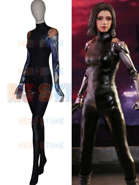 Alita костюм для косплея 3D принт спандекс Женский боевой ангел косплей из фильма