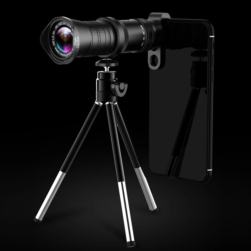 

4K HD 18-30X Zoom Mobile Phone Lens Monocular Optical Lens Observing Survey Telephoto QJY99