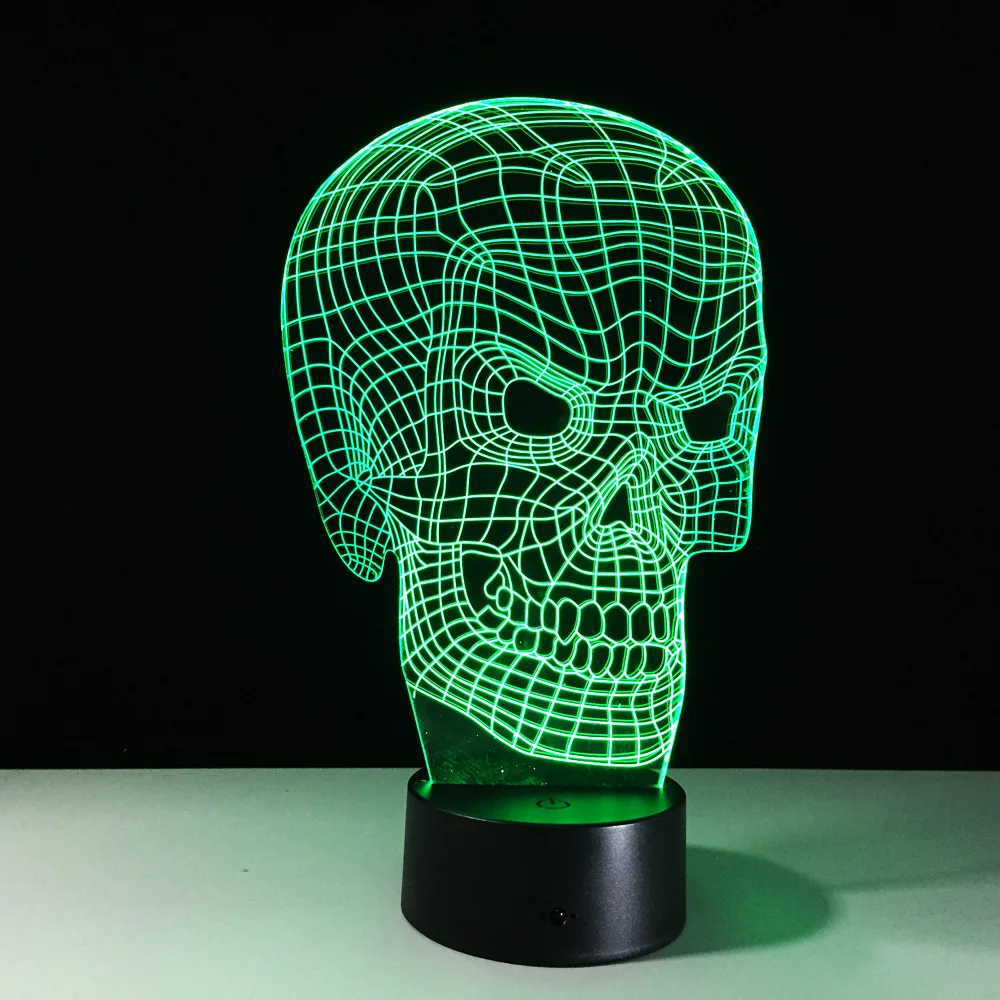 Новый скелет 3D светодиодные лампы 7 Цвет изменения ночной Светильник Фул стол с