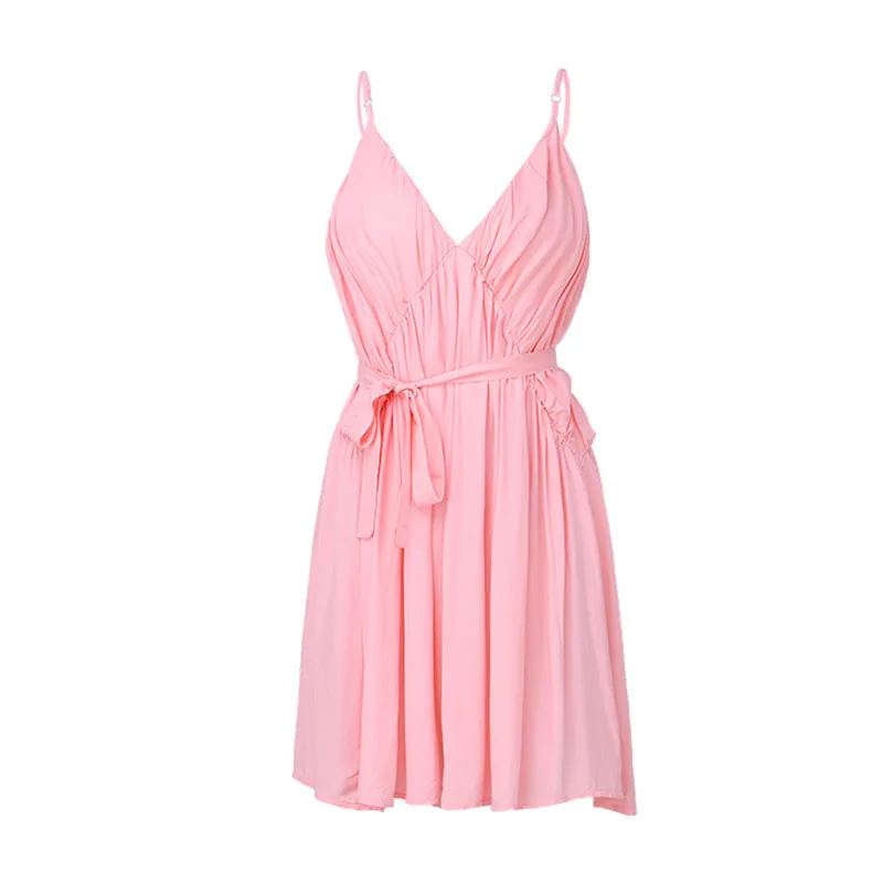 Женский пляжный сарафан Пляжное Платье на бретельках с открытой спинкой