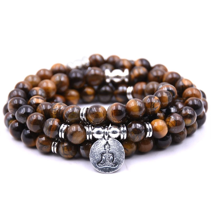 ASHMITA 2019 Howlite 108 браслет натуральный камень Будда тигровый глаз ювелирные изделия