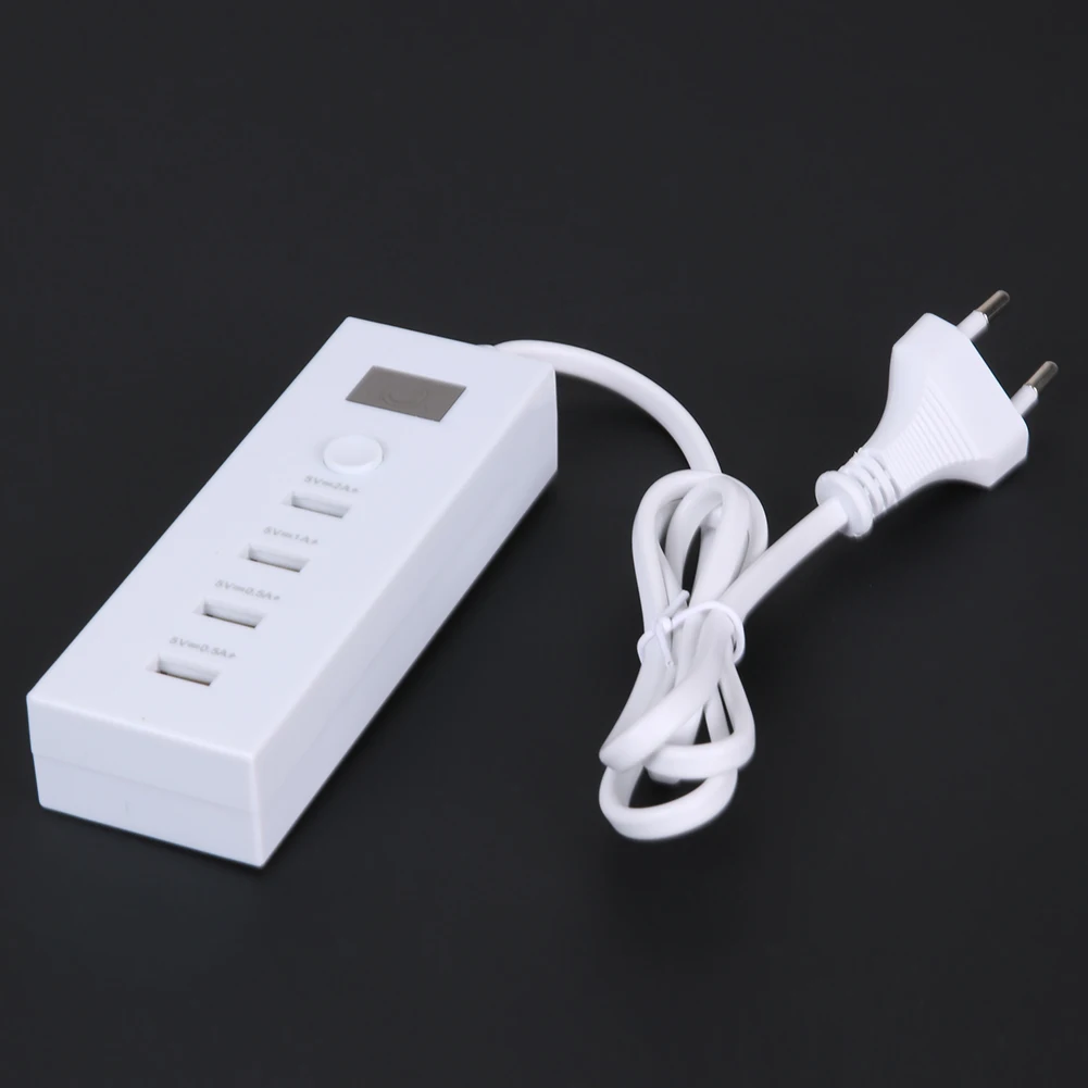 Многофункциональное зарядное устройство с 4 USB портами 5 В 2 А удлинитель для