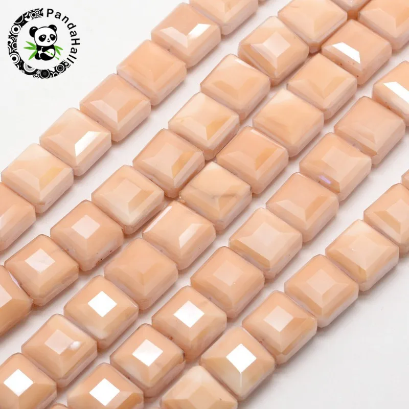 Pandahall 13x13x7 мм квадратная ограненная стеклянная бусина для браслета браслет
