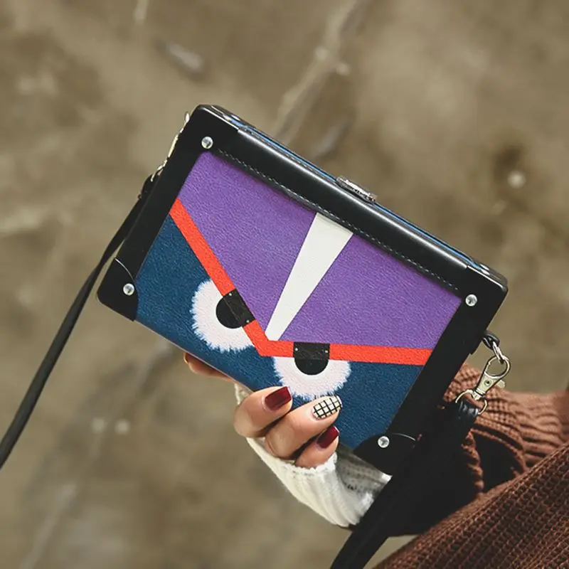 Новинка 2017 года женские винтажные кожаные мини-сумка мультфильм смешной Crossbody