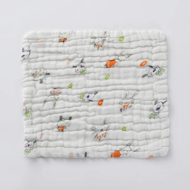 10 шт. 100% хлопок марля новорожденная детская мультяшная Полотенце 29*29 см полотенце