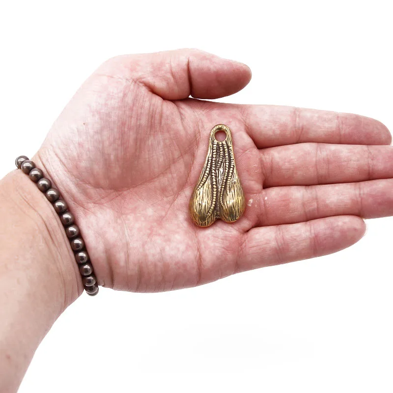 Латунная подвеска Edo 16SS с гравировкой цепочка для ключей в виде яиц быка из чистой