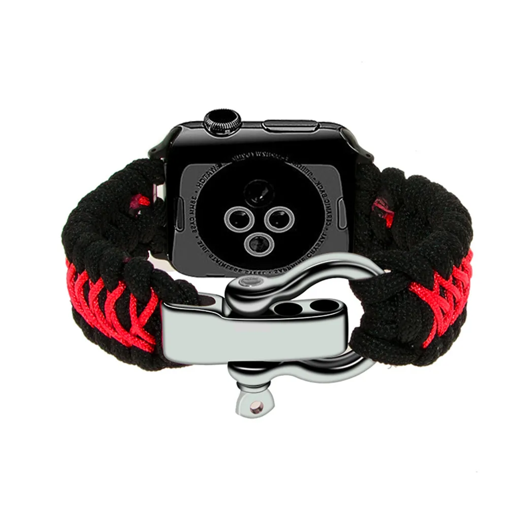 Ремешок нейлоновый Плетеный для Apple Watch SE модный браслет наручных часов серии 6 5 4 3