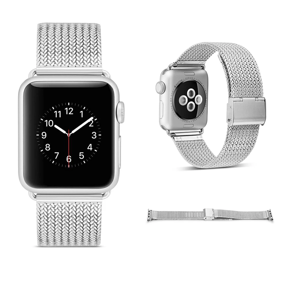 Толстый Миланский ремешок из нержавеющей стали для Apple Watch 38 мм 42 мм 40 мм 44 мм для Apple iWatch Миланский ремешок серии 1 2 3 4