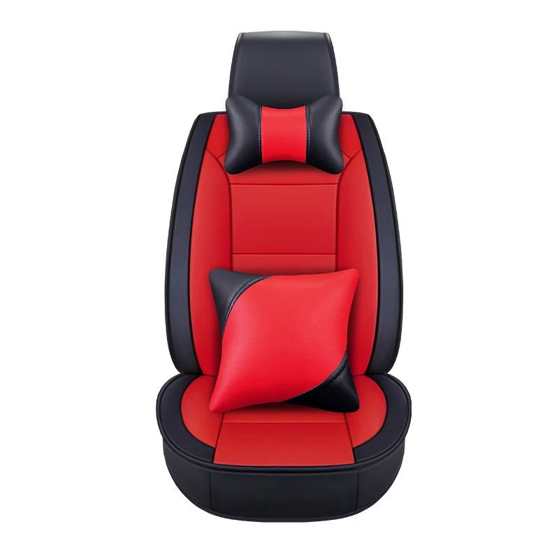 Новые универсальные кожаные подушки для автомобильных сидений для Opel Astra h j gmokka insignia mokka corsa ampera роскошные чехлы для сидений автомобилей - Название цвета: Black red