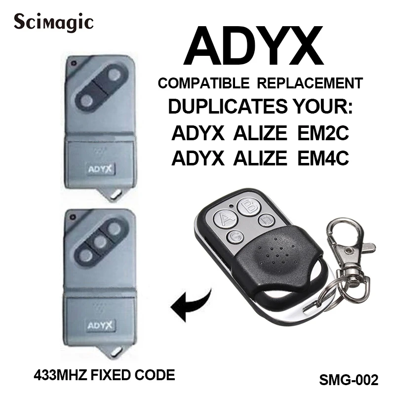 1 шт. 433 МГц дубликатор для создания копий ADYX код Fixde пульт дистанционного управления для ADYX ALIZE EM2C/ALIZE EM4C Для Гаражные ворота брелок