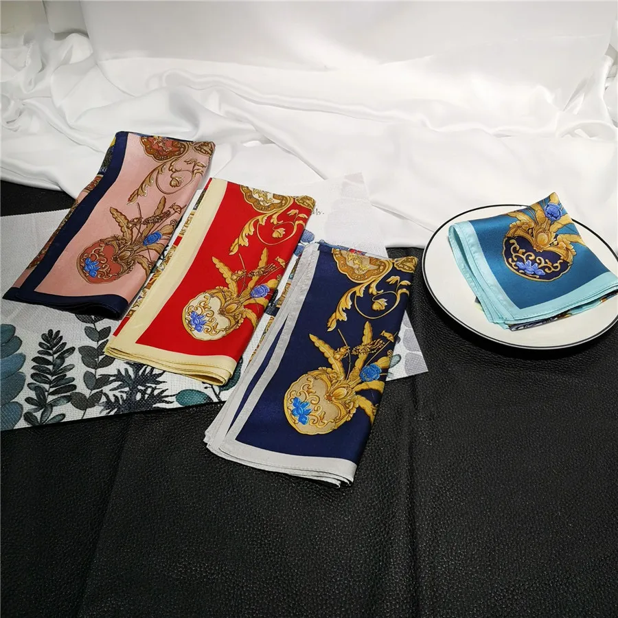 Высококачественный шелковый шарф женский роскошный маленький из шелка с