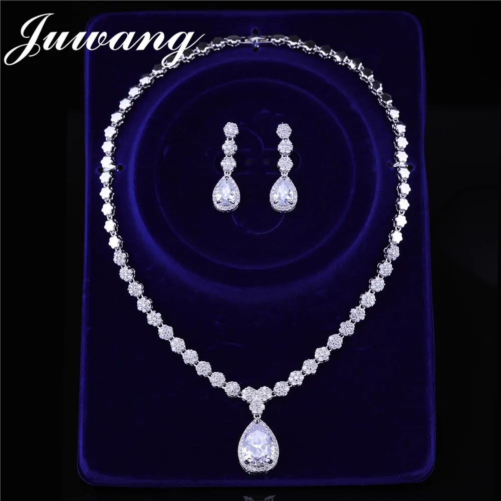 Женский свадебный комплект ювелирных изделий в форме капли воды|Ювелирные