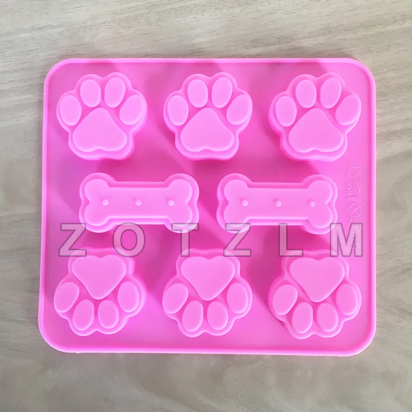 Мультфильм серии торт форма милая собака Лапа и кости формы 8 отверстия