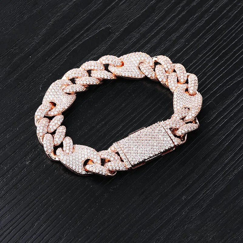 TOPGRILLZ 16 мм Iced Out кубинские браслеты цепь хип хоп ювелирные изделия золото серебро AAA CZ Большая квадратная застежка браслет для мужчин Rapper Link