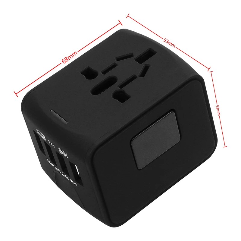 Дорожный адаптер Международный универсальный питания все-в-одном с 3.4A 4 USB по