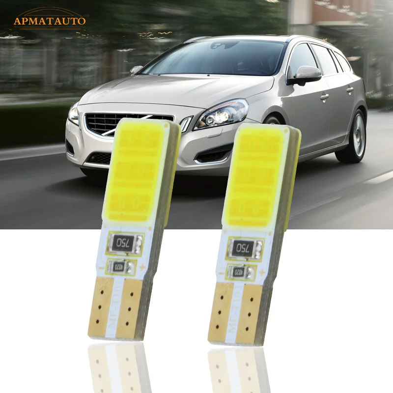 2x T10 W5W для SAMSUNG COB светодиодные боковые габаритные огни лампы Volvo C30 V60 XC60 XC90 S40 S60