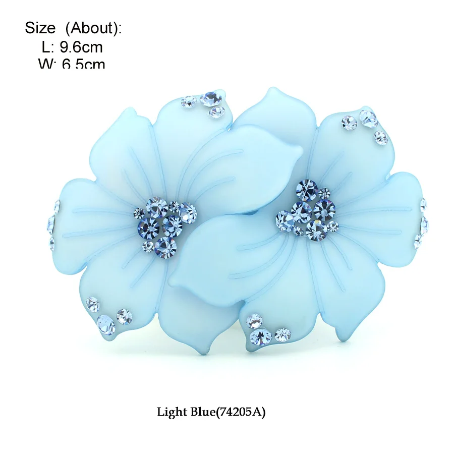 light blue Аксессуары для волос-Цветочные заколки для волос для женщин-заколка для волос-стразы для волос-украшения для волос на выпускной 2 шт.(купить один бесплатный - Окраска металла: light blue