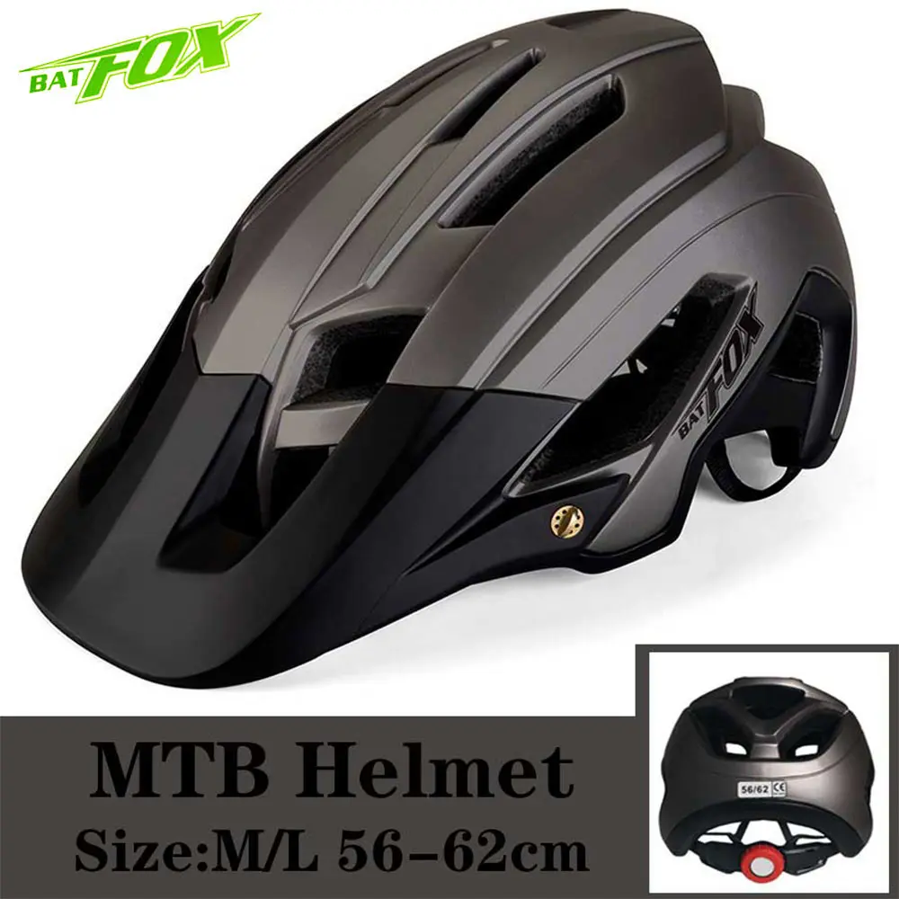 BATFOX велосипедный шлем для мужчин и женщин MTB велосипедный шлем розовый велосипедный горный шоссейный велосипедный безопасный открытый спортивный шлем с большим козырьком - Цвет: 692-Titanium-Black