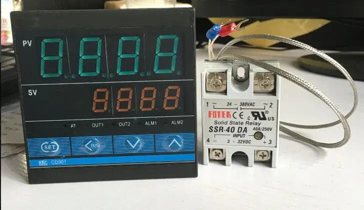 CD901 цифровой PID регулятор температуры CD901FK02 V * AN NN с 1 м термопарой K + SSR40DA|pid temperature