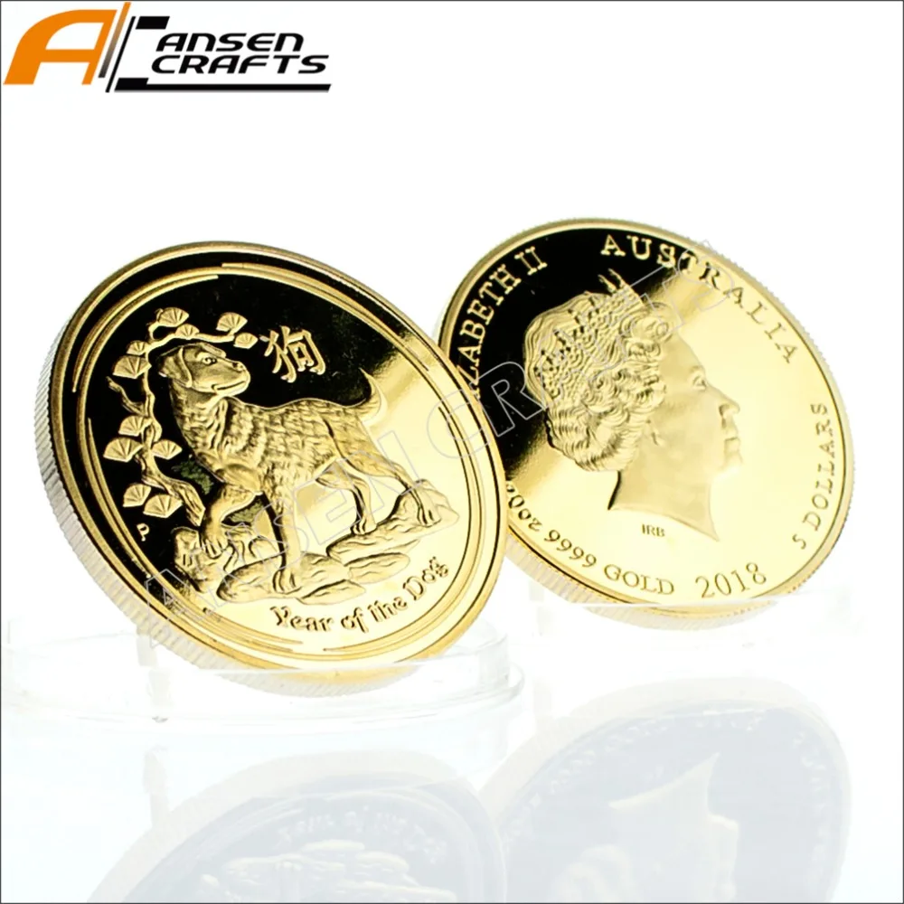 

Free Shipping Dog Zodiac Gold Coin Fr.China