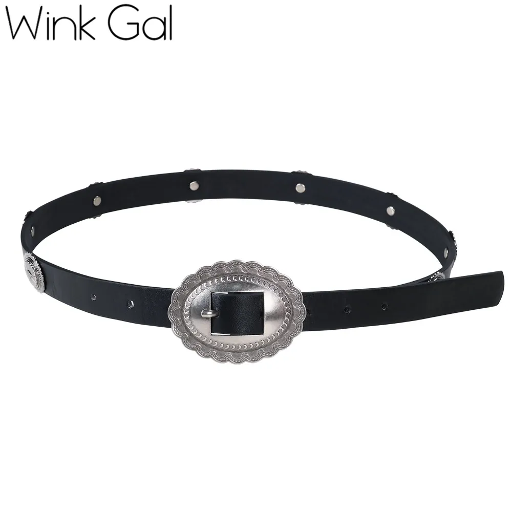 Wink Gal 2018 модный ремень из искусственной кожи дизайнерские ремни с пряжкой в виде