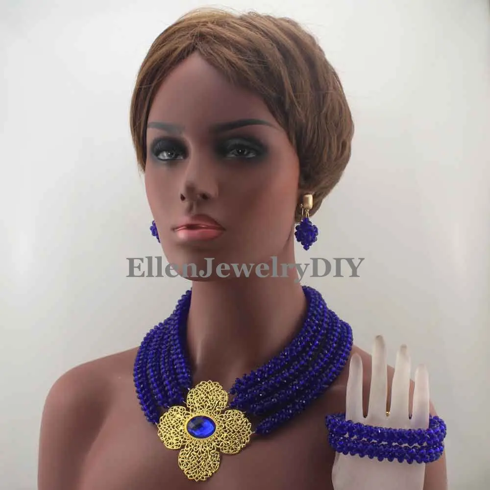 Горячая Распродажа набор украшений в Королевском Стиле нигерийское свадебное