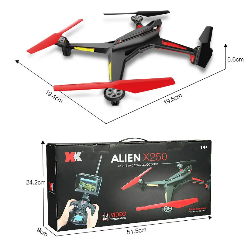 WL Новый 2 4G RC Квадрокоптер XK X250 с WIFI или FPV мини Дрон HD 720P камерой розничной цветной