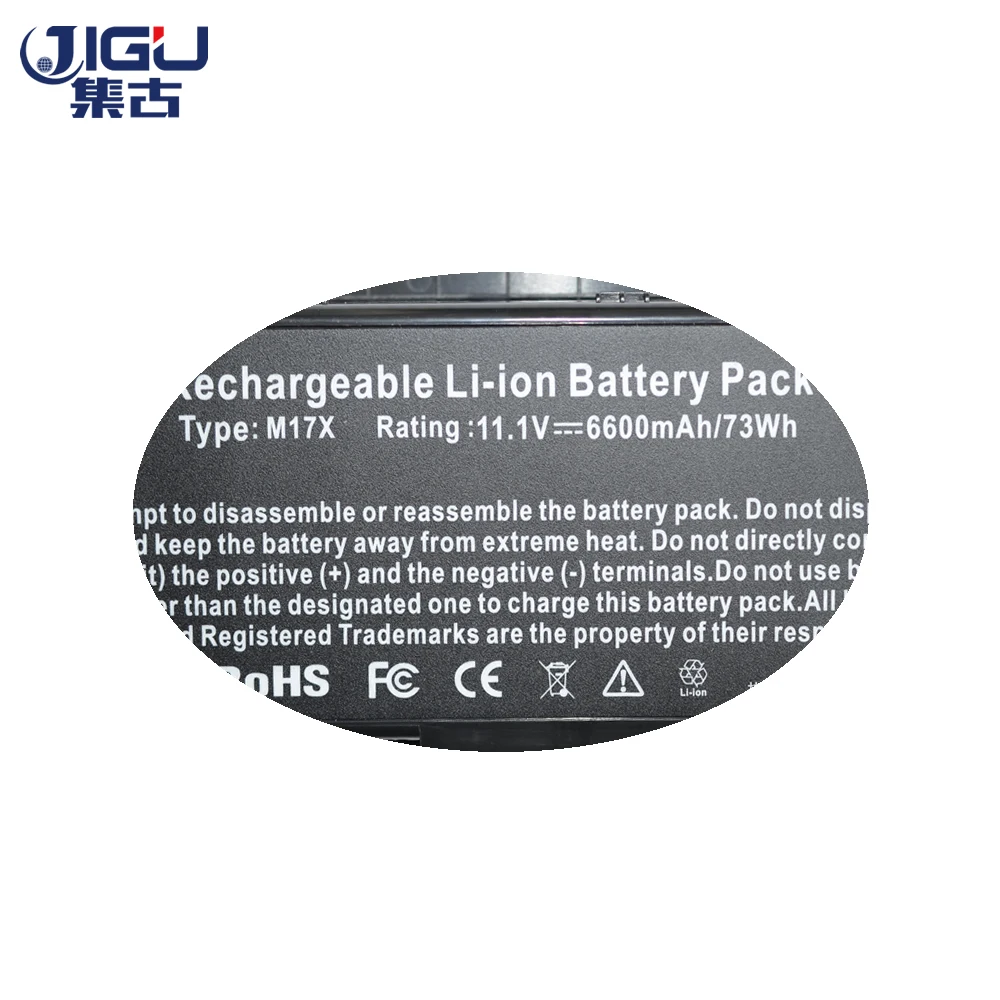 JIGU 9 ячеек Новый аккумулятор для ноутбука 318-0397 7XC9N C0C5M 451-11817 BTYVOY1 DELL Alienware M17X R3 R4 |
