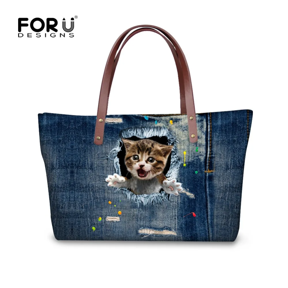 FORU дизайнерские женские сумки на плечо высокого качества с кошкой