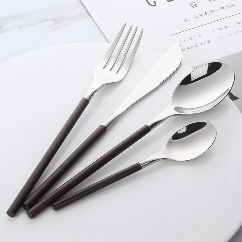Набор столовых приборов из нержавеющей стали 18/10 16 шт.|black cutlery set|dinnerware setcutlery set |