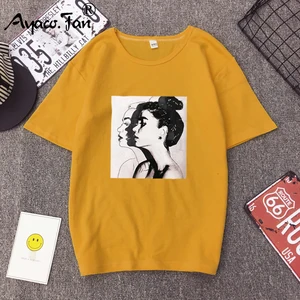 Футболка женская с коротким рукавом и круглым воротником