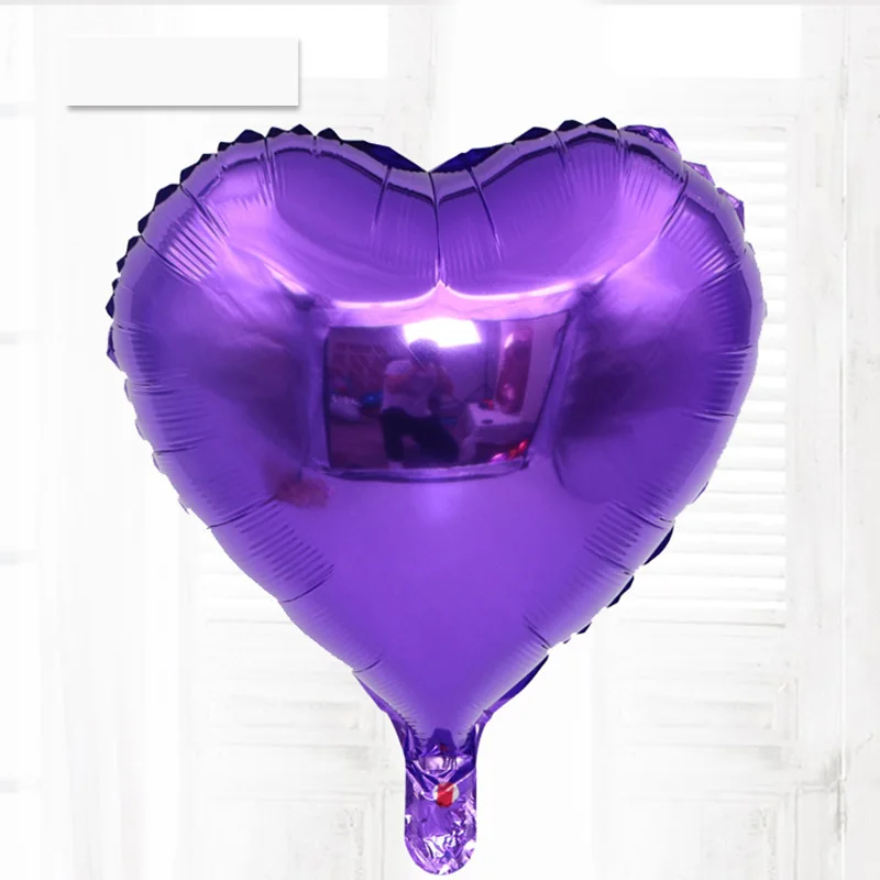 PURPLE Романтические свадебные шары 18 дюймов сердце алюминиевый шар свадебное украшение надувной подарок на день рождения шар из фольги Гелиевый шар - Цвет: PURPLE