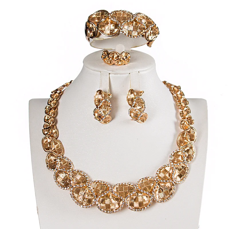 Комплект из колье серёг кольца и браслета с кристаллами|Ювелирные наборы| |