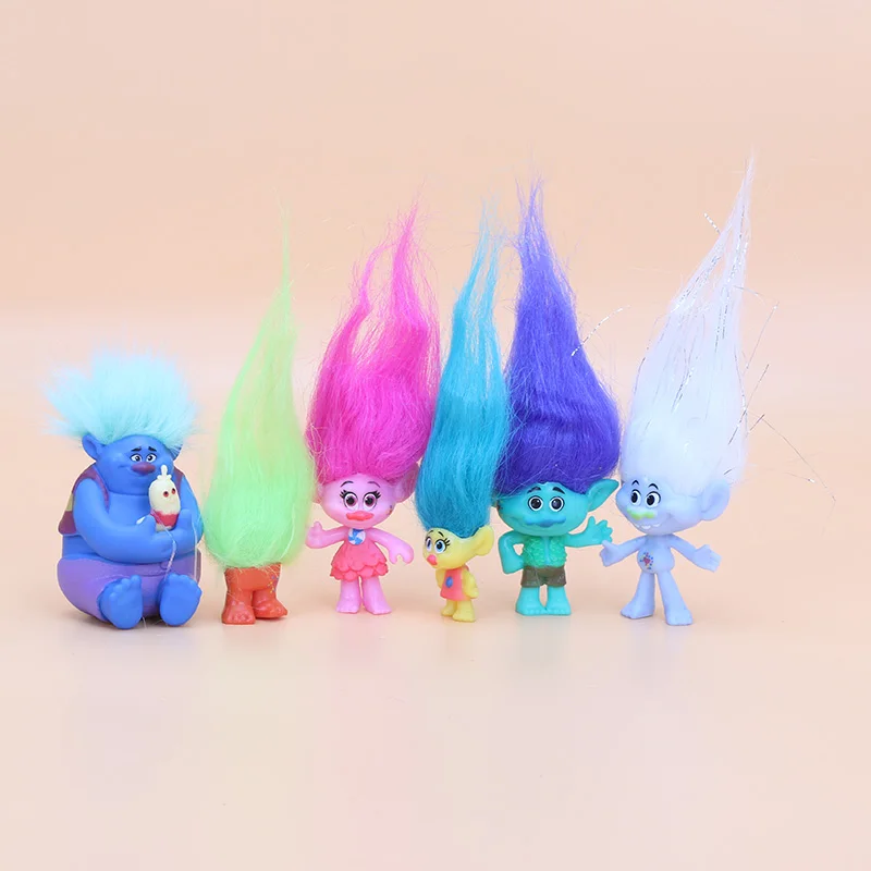 6 шт./компл. тролли ветка Critter Skitter фигурки экшн милые Мультяшные игрушки персонажи