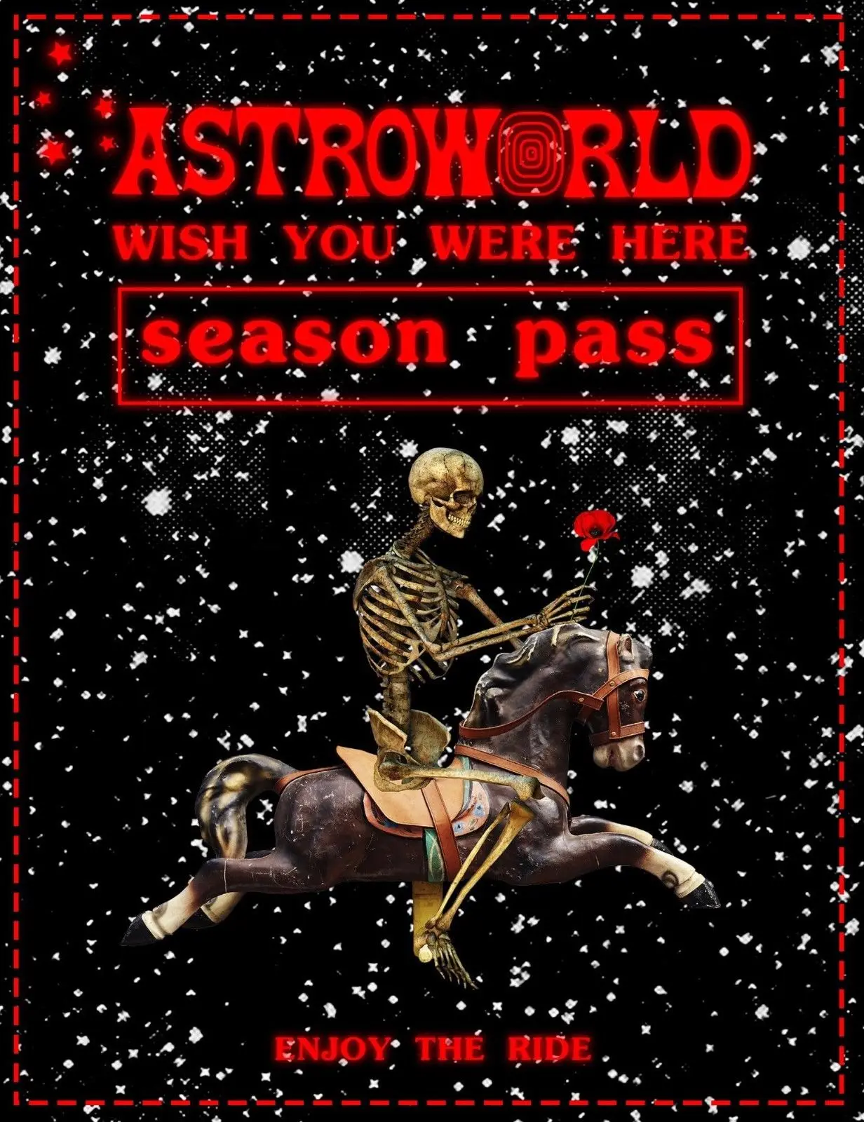 Футболка Трэвиса Скотта ASTROWORLD и Сезонный абонемент! (S/M/L) TOUR MERCH эксклюзивная