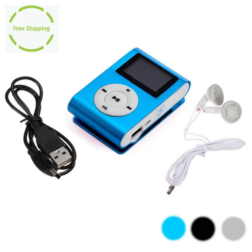 Мини USB MP3 плеер с клипсой ЖК экран поддержка 32 ГБ Micro SD TF карта металлический чехол