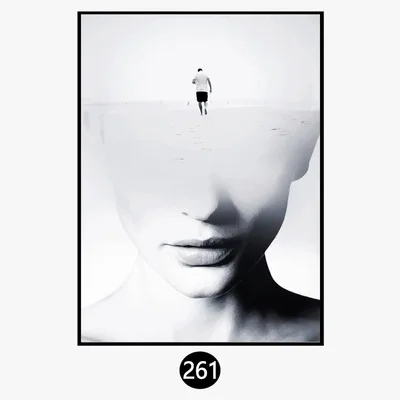 Скандинавская современная простая картина маслом черно белая рамка Бесплатная