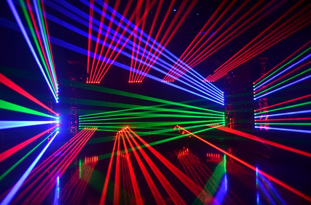 6 отдельных управляемых движущихся головок RGB лазер для сцены шоу эффект партии