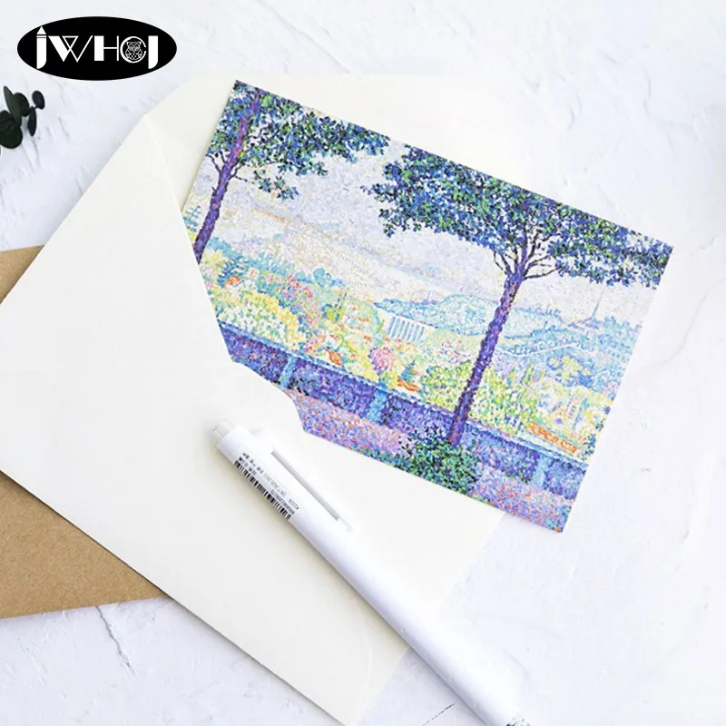 30pcs Mottled impression Postcard Travel scenery card Valentine's Day New Year Greeting Card Birthday Gift Message thanks cards | Дом и