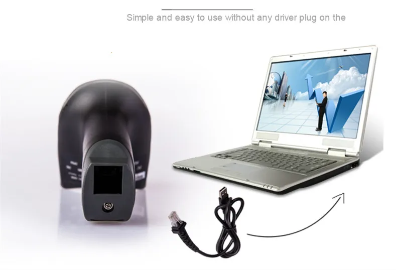 Оптовая продажа лазерный проводной 1D сканер штрих кодов считыватель Ручной USB