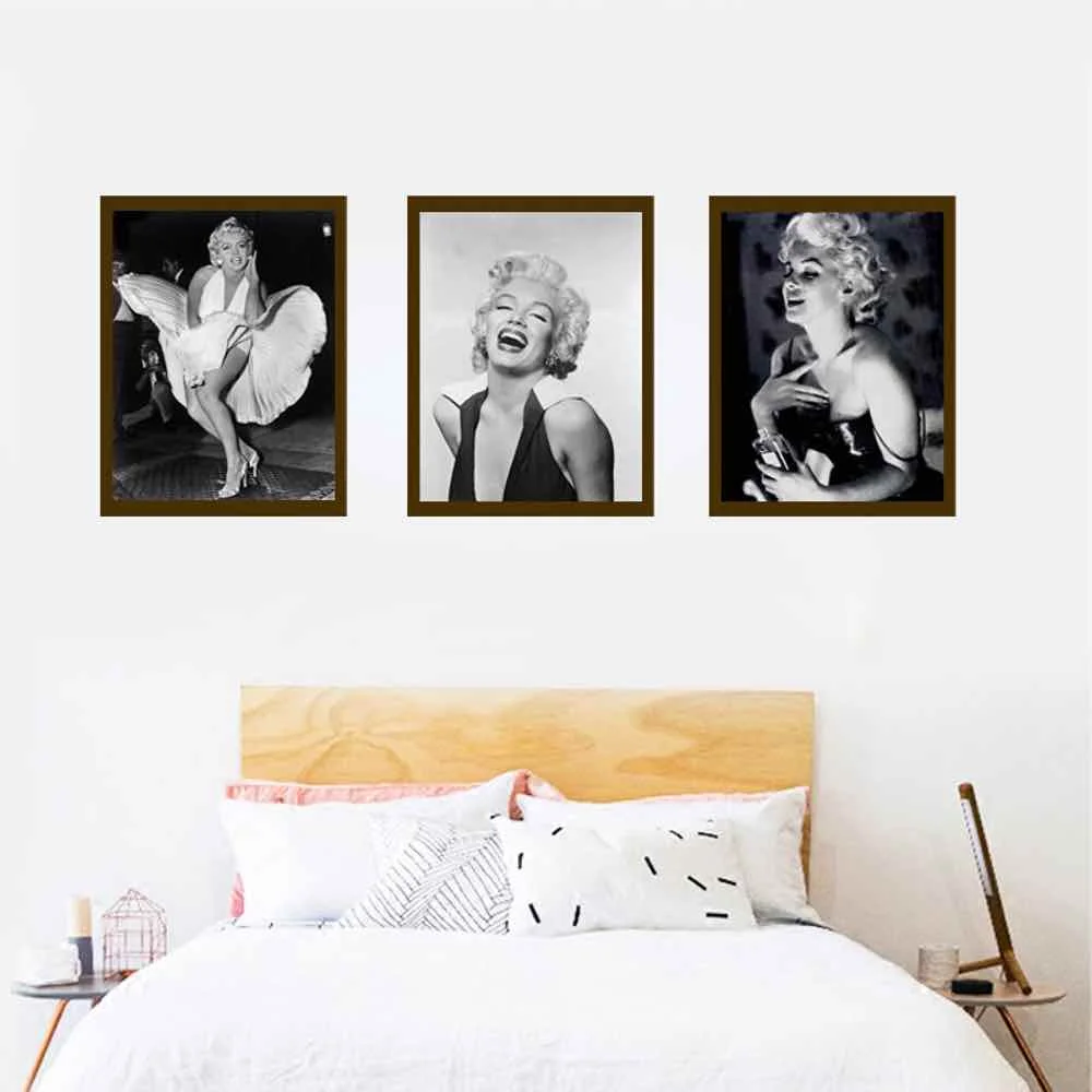 

HAOCHU Marilyn Sexy Dresses Canvas Painting For Living Room Home Decor Painting Print Poster Simple Nordic Wall Picture