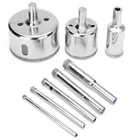 Набор сверл с алмазным покрытием, набор из 10 насадок для сверления плитки, мрамора, стекла, керамики, для электроинструментов, 3-50 мм